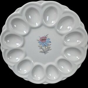 Steubenville Pottery Fairlane Deviled Egg Plate Platter Vtg Mid-Century Modern